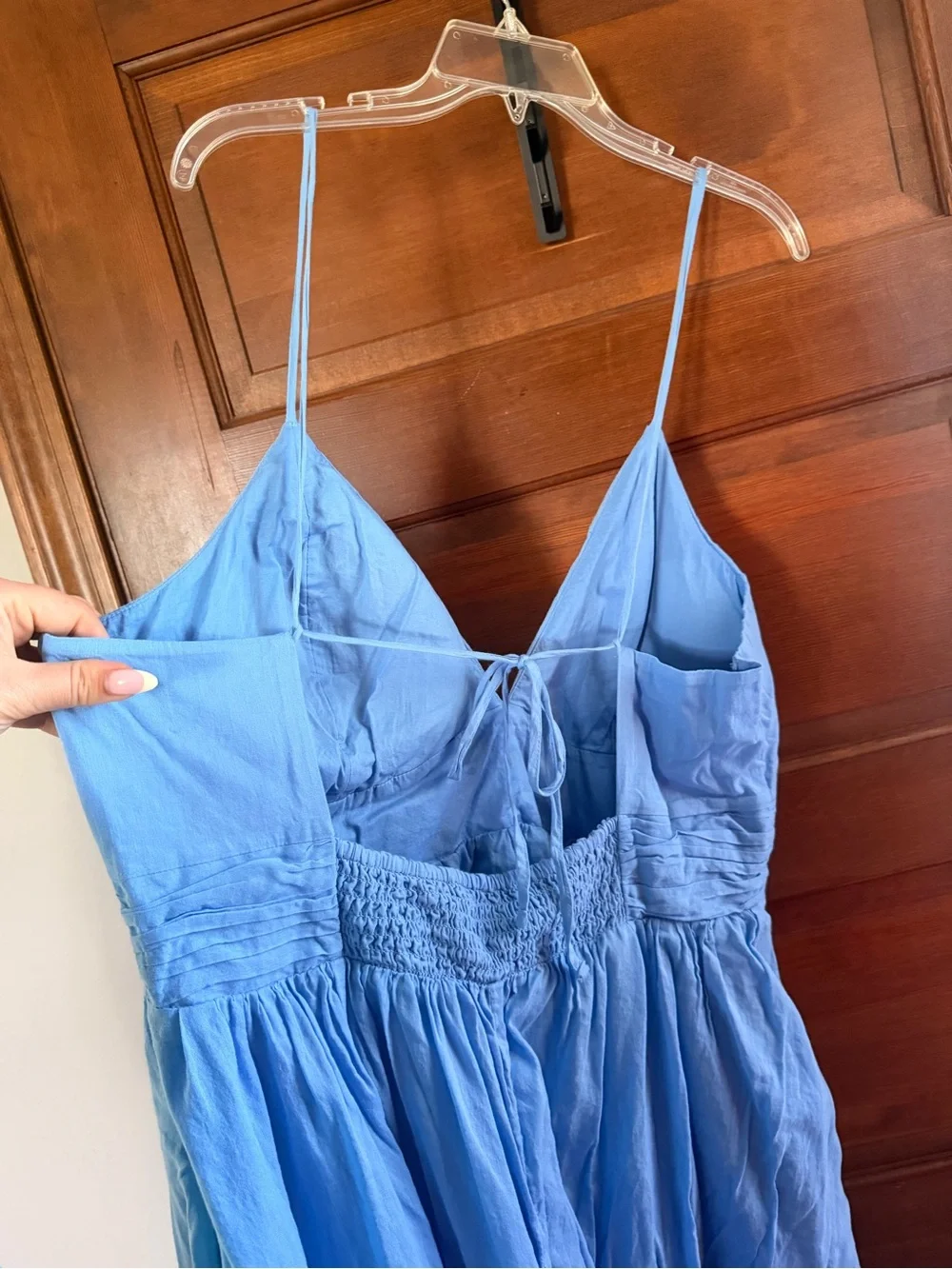 ABERCROMBIE & FITCH BRA FREE FLOWY TIE BACK MAXI DRESS
